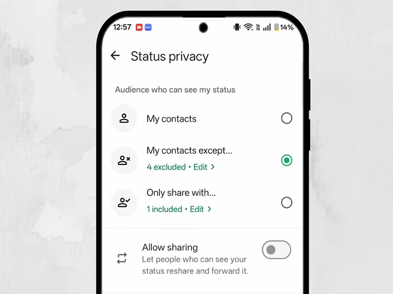 How to Hide Status from Specific Contacts Only