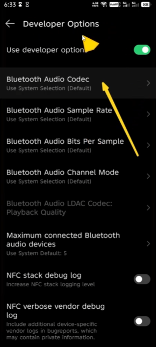 6. Switch Between Bluetooth Codec Modes